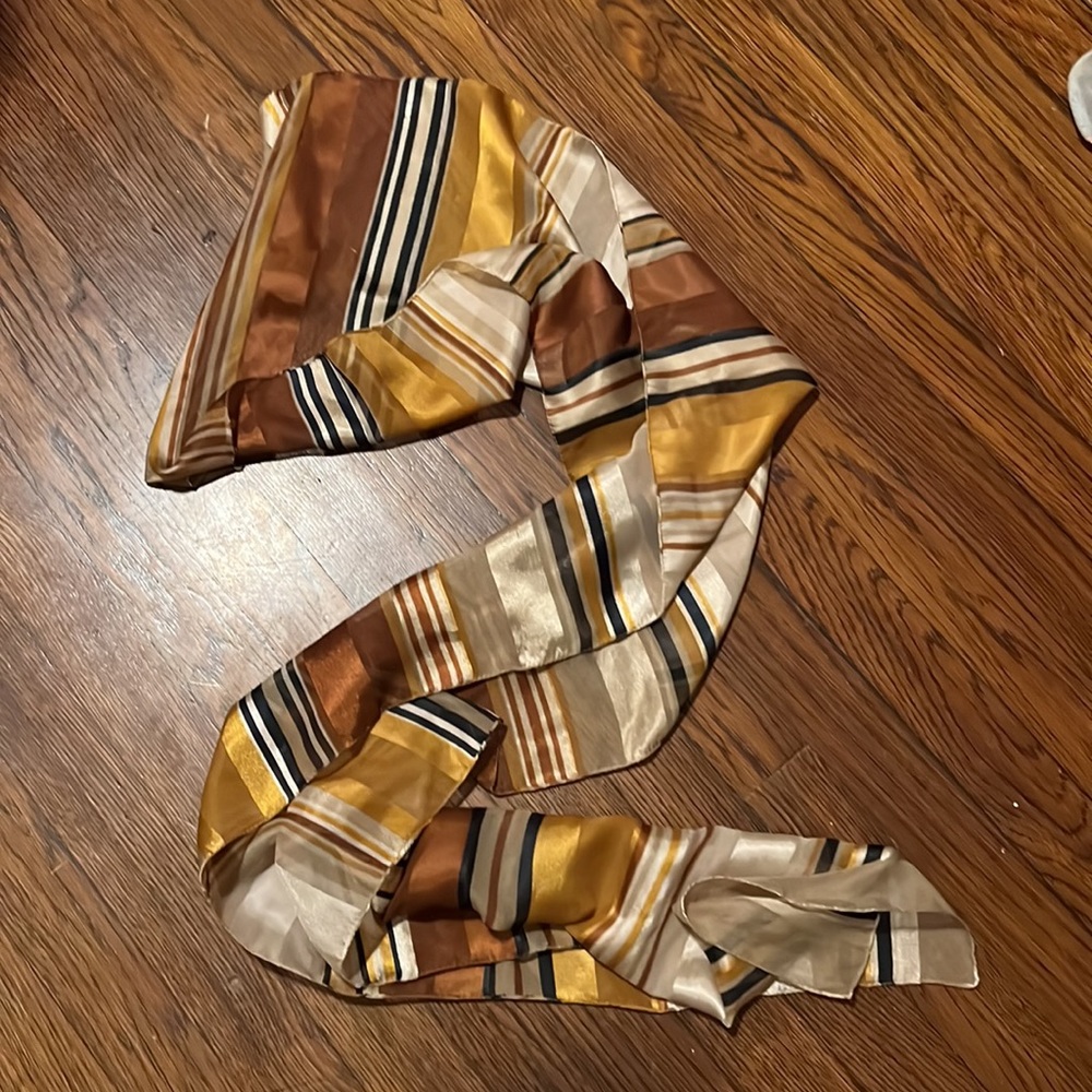 Vintage Striped silk like scarf